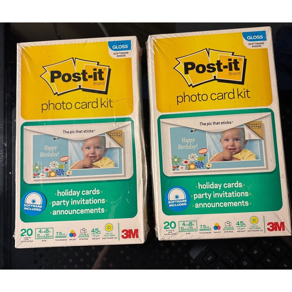 POST IT Photo Card Kit Holiday Cards Invitations 20 Sheets & Envelopes unopened